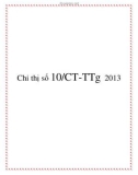 Chỉ thị số 10/CT-TTg 2013