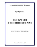 Luận văn Thạc sĩ Địa lý học: Bình đẳng giới ở thành phố Hồ Chí Minh