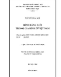 Luận văn Thạc sĩ Triết học: Bình đẳng giới trong gia đình ở Việt Nam