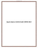 Quyết định số 22/2013/QĐ-UBND 2013