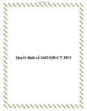 Quyết định số 1602/QĐ-CT 2013