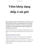 Viêm khớp dạng thấp ở nữ giới