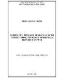 Luận văn Thạc sĩ Công nghệ thông tin: Nghiên cứu tính khả dụng của các hệ thống thông tin doanh nghiệp dựa trên dịch vụ Web