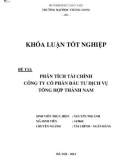 Khóa luận tốt nghiệp: Phân tích tài chính Công ty Cổ phần đầu tư Dịch vụ tổng hợp Thành Nam