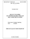 Tóm tắt Luận án tiến sĩ Kinh tế: Quản lý tài chính các trường đại học công lập trực thuộc Bộ Tài chính