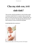 Cha mẹ sinh con, trời sinh tính