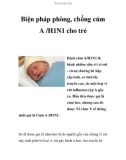 Biện pháp phòng, chống cúm A /H1N1 cho trẻ