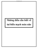 Những điều cần biết về tai biến mạch máu não