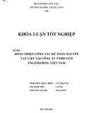 Khóa luận tốt nghiệp chuyên ngành Kế toán: Hoàn thiện công tác kế toán nguyên vật liệu tại Công ty TNHH S.P.B Engineering Việt Nam