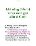 khả năng điều trị virus viêm gan siêu vi C (tt)