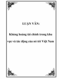 LUẬN VĂN: Khủng hoảng tài chính trong khu vực và tác động của nó tới Việt Nam