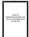 Luận văn đề tài: Khủng hoảng tài chính trong khu vực và tác động của nó tới Việt Nam