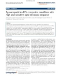 Báo cáo hóa học: Ag nanoparticles/PPV composite nanofibers with high and sensitive opto-electronic response