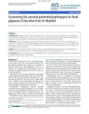 Báo cáo khoa học: Screening for several potential pathogens in feral pigeons (Columba livia) in Madrid