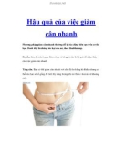 Hậu quả của việc giảm cân nhanh