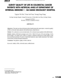 Khảo sát chất lượng cuộc sống của bệnh nhân ung thư đại trực tràng có hậu môn nhân tạo tại khoa Nội 1 - Bệnh viện Ung Bướu Đà Nẵng