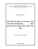 Tóm tắt Luận văn Thạc sĩ Lịch sử: Đảng bộ tỉnh Nghệ An lãnh đạo thực hiện công nghiệp hóa, hiện đại hóa nông nghiệp, nông thôn (1996-2006)