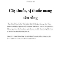 Cây thuốc, vị thuốc mang tên rồng