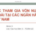 Thuyết trình: Việc tham gia vốn nước ngoài tại các ngân hàng Việt Nam