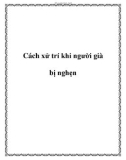 Cách xử trí khi người già bị nghẹn