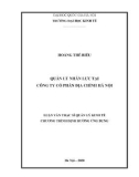 Luận văn Thạc sĩ Quản lý kinh tế: Quản lý nhân lực tại Công ty cổ phần Địa chính Hà Nội