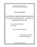 Luận văn Thạc sĩ Kinh tế: Giải pháp hoàn thiện hoạt động marketing của Công ty cổ phần Đầu tư – Xây dựng và Kinh doanh nhà Sài Gòn - SCREC