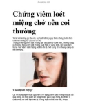 Chứng viêm loét miệng chớ nên coi thường