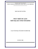 Luận văn Thạc sĩ Kinh tế chính trị: Phát triển du lịch trên địa bàn tỉnh Ninh Bình