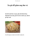 Ăn giá đỗ giảm ung thư vú