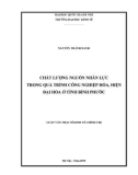 Luận văn Thạc sĩ Kinh tế chính trị: Chất lượng nguồn nhân lực trong quá trình công nghiệp hóa, hiện đại hóa ở tỉnh Bình Phước