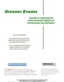 Greener Events A guide to reducing the environmental impacts of conferences and seminars