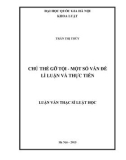 Luận văn Thạc sĩ Luật học: Chủ thể gỡ tội – Một số vấn đề lí luận và thực tiễn