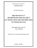 Tóm tắt Luận văn Thạc sĩ Quản trị kinh doanh: Biện pháp quản lý đổi mới phương pháp dạy học ở các trường trung học phổ thông miền núi tỉnh Quảng Ngãi