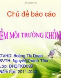 Báo cáo: Ô nhiễm môi trường trong không khí