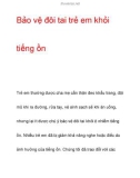 Bảo vệ đôi tai trẻ em khỏi tiếng ồn