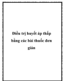 Điều trị huyết áp thấp bằng các bài thuốc đơn giản