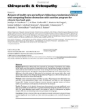 Báo cáo y học: Amount of health care and self-care following a randomized clinical trial comparing flexion-distraction with exercise program for chronic low back pain