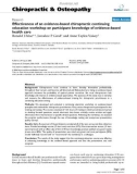 Báo cáo y học: Effectiveness of an evidence-based chiropractic continuing education workshop on participant knowledge of evidence-based health care