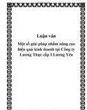 Luận văn Một số giải pháp nhằm nâng cao hiệu quả kinh doanh tại Công ty Lương Thực cấp I Lương Yên