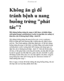 Không ăn gì để tránh bệnh u nang buồng trứng phát tác?