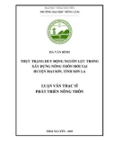 Luận văn Thạc sĩ Phát triển nông thôn: Thực trạng huy động nguồn lực trong xây dựng nông thôn mới tại huyện Mai Sơn, tỉnh Sơn La