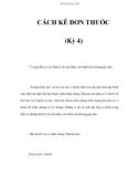 CÁCH KÊ ĐƠN THUỐC (Kỳ 4)