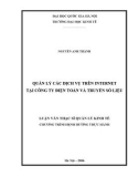 Luận văn Thạc sĩ Quản lý kinh tế: Quản lý các dịch vụ trên Intetnet tại Công ty Điện toán và Truyền số liệu