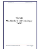 Tiểu luận: Mua bán nợ xấu và vai trò của công ty VAMC