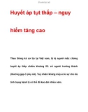 Huyết áp tụt thấp – nguy hiểm tăng cao