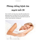 Phòng chống bệnh tim mạch tuổi 30