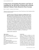 Báo cáo khoa học: Comparisons of Sampling Procedures and Time of Sampling for the Detection of Salmonella in Danish Infected Chicken Flocks Raised in Floor Systems