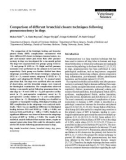 Báo cáo khoa học: Comparison of different bronchial closure techniques following pneumonectomy in dogs