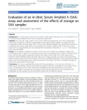 Báo cáo y học: Evaluation of an in-clinic Serum Amyloid A (SAA) assay and assessment of the effects of storage on SAA samples