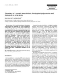 Báo cáo khoa học: Prevalence of Lawsonia intracellularis, Brachyspira hyodysenteriae and Salmonella in swine herds